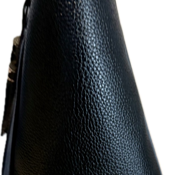 🌹Like new Tory Burch 144689 Thea Tote/Black Pebble Leather Large Shoulder Bag - Picture 4 of 7